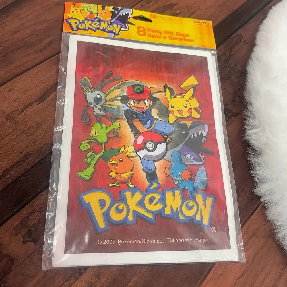 2005 Pokemon Gift Bags Party Loot Bags 8 Count‎ Nintendo DesignWare